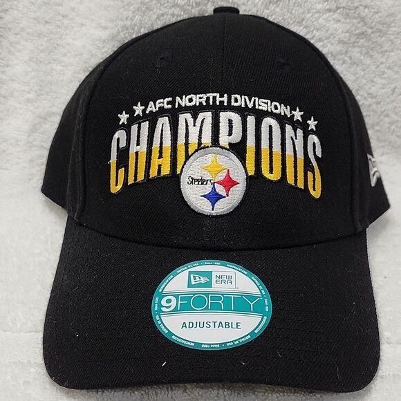 New Era 9FORTY Steelers AFC North Division Champions Velcroback Hat - New - Picture 1 of 9